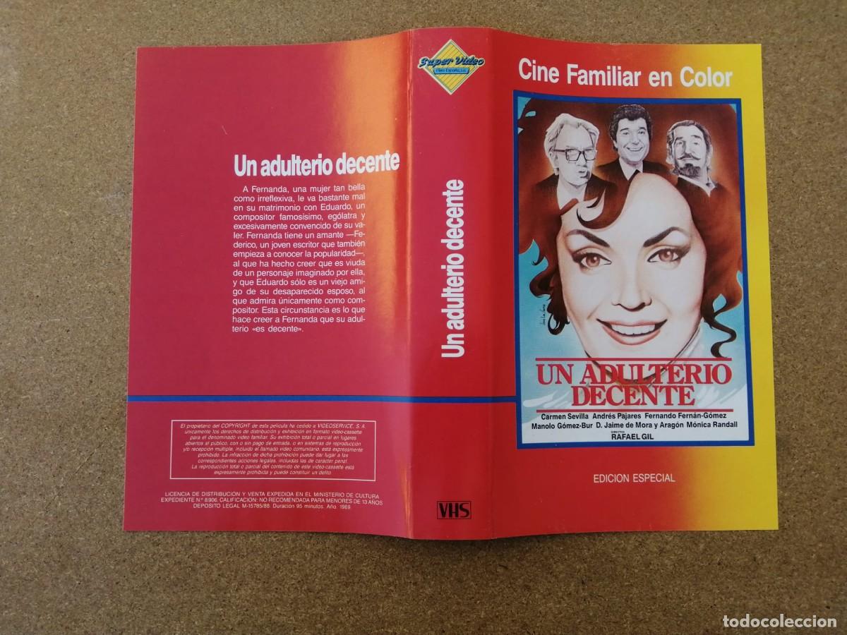 Cine: CARATULA VHS. UN ADULTERIO DECENTE (CARMEN SEVILLA - FERNANDO FERNAN GOMEZ)