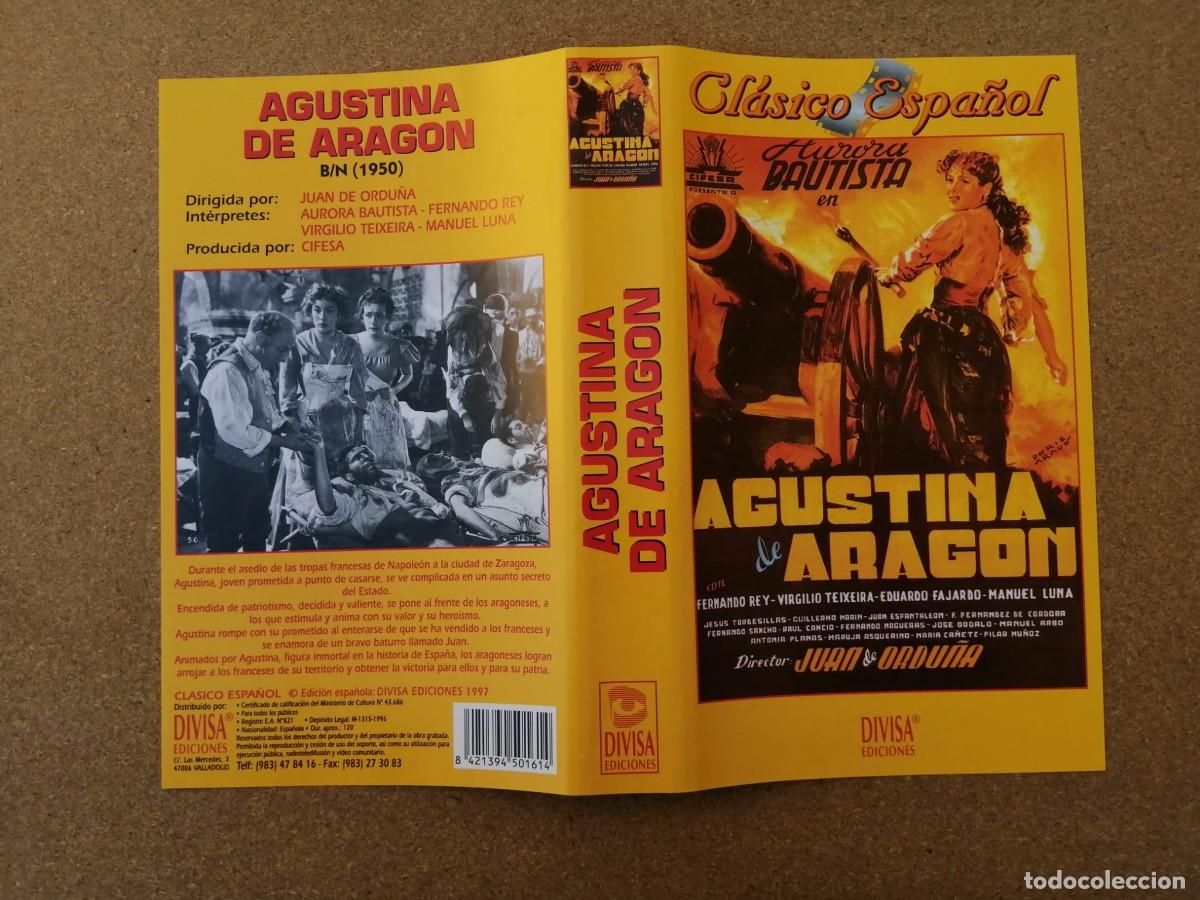 Cine: CARATULA VHS. AGUSTINA DE ARAGON (AURORA BAUTISTA - FERNANDO REY - EDUARDO FAJARDO)