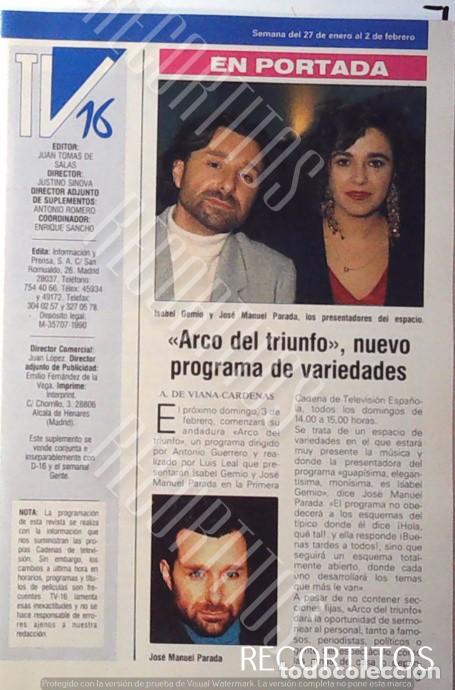 Cine: ARCO DEL TRIUNFO ISABEL GEMIO JOSE MANUEL PARADA