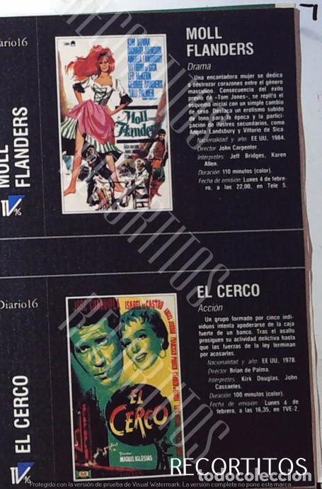 Cin&eacute;ma: MOLL FLANDERS ANGELA LANSBURY KIM NOVAK VITTORIO DE SICA JOHN CARPENTER MICHAEL DOUGLAS DUSTIN HOFFM