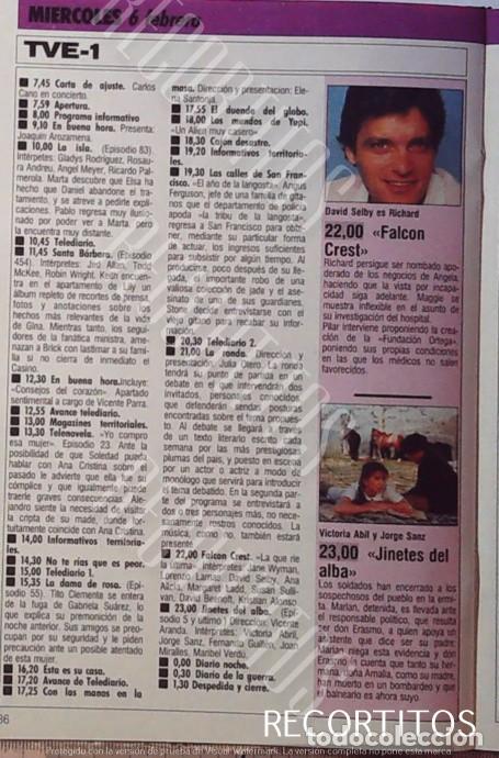 Cine: FALCON CREST DAVID SELBY VICTORIA ABRIL JORGE SANZ JACK NICHOLSON WILLIAM HURT GLENN CLOSE