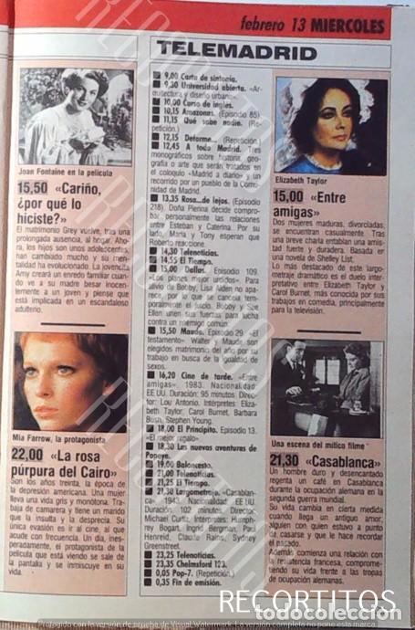Cine: ELIZABETH TAYLOR LIZ GLENN FORD MMIA FARROW CASABLANCA HUMPHREY BOGART INGRID BERGMAN JOAN FONTAINE