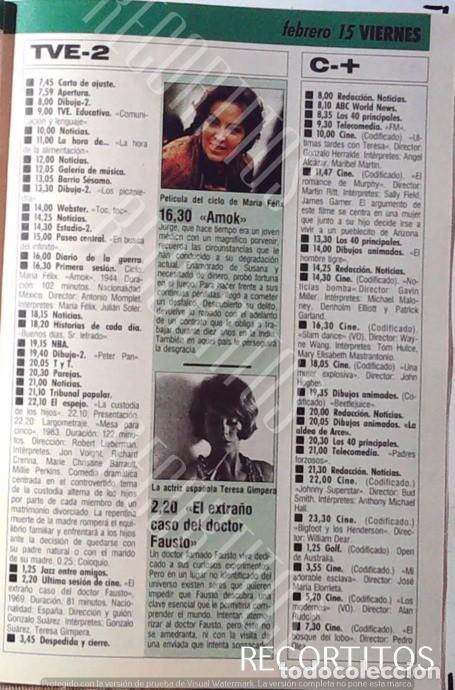 Cine: MARIA FELIX TERESA GIMPERA GENE KELLY NIEVES HERRERO