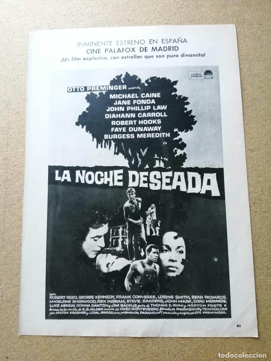 Cine: ANUNCIO CINE. LA NOCHE DESEADA (MICHAEL CAINE - JANE FONDA - FAYE DUNAWAY)