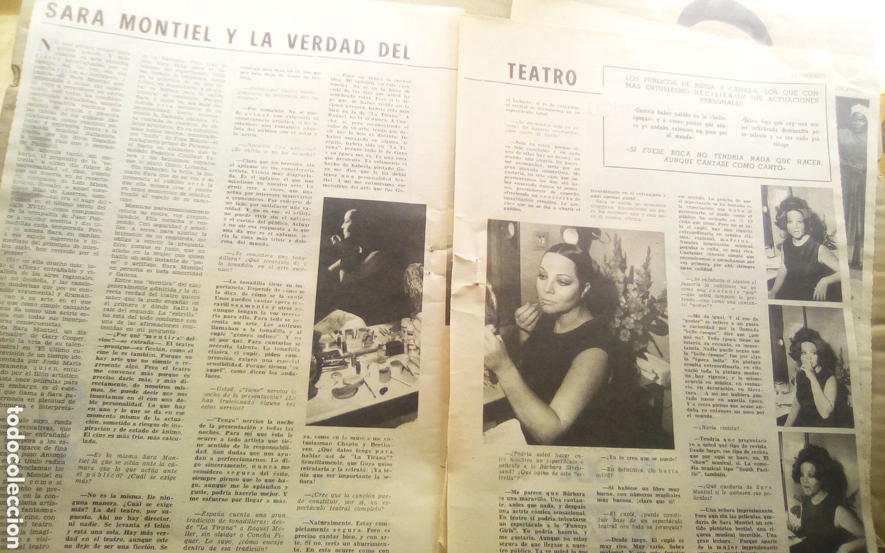 Cine: Sara Montiel y la verdad del teatro. 3 Hojas peri&oacute;dico ABC 31-07-1969. Raf Vallone, Gary Cooper.