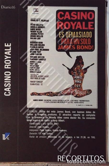 Cine: CASINO ROYALE URSULA ANDRESS PETER SELLERS DAVID NIVEN JAMES BOND 007 WILLIAM HOLDEN BARBARA BOUCHET