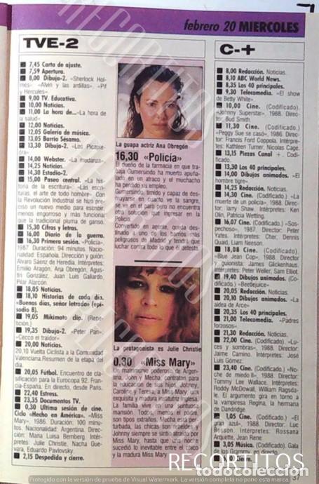 Cine: ANA OBREGON POLICIA MISS MARY JULIE CHRISTIE MONICA RANDALL ROBERT URICH LOS HOMBRES DE HARELSON