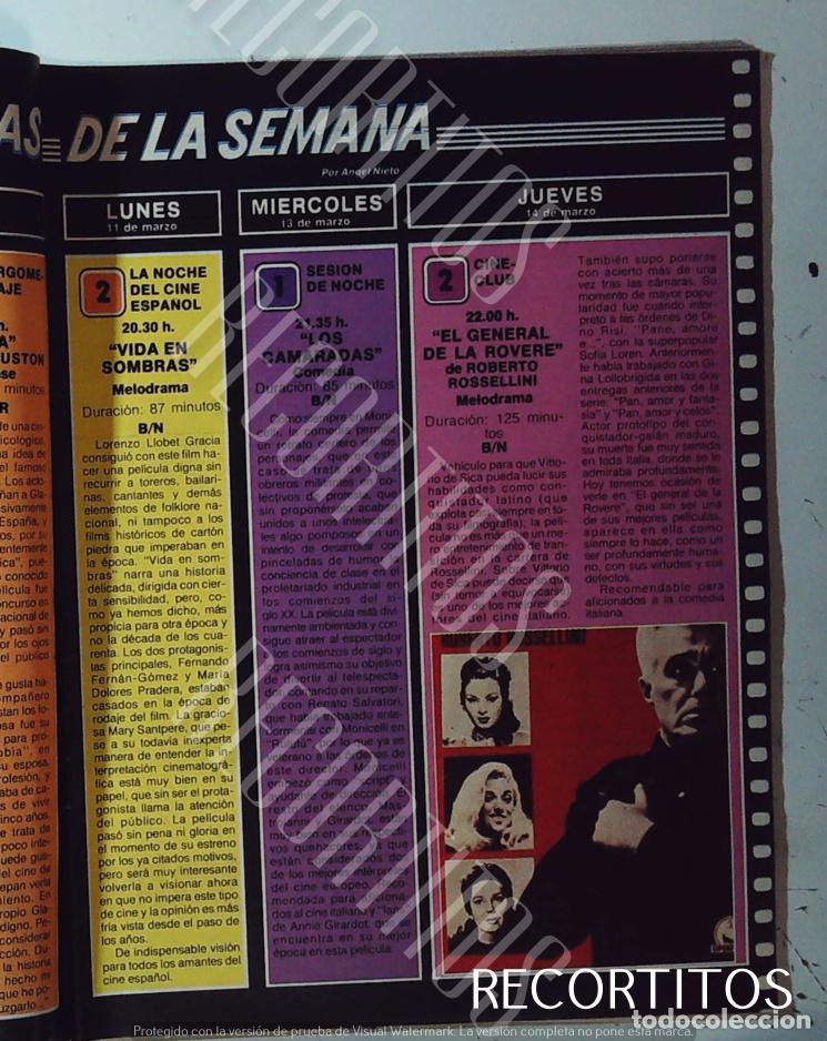 Cine: EL GENERAL DE LA ROVERE VITTORIO DE SICA HANNES MESSEMER SANDRA MILO GIOVANNA RALLI ANNE VERNON