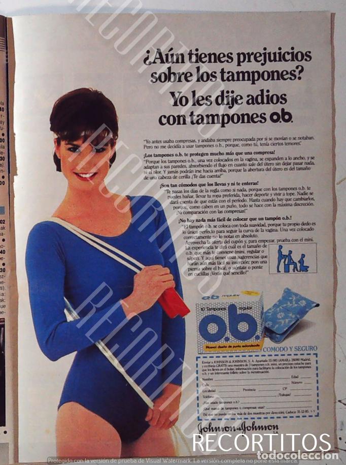 Cine: ob tampones y compresas anuncio publicidad