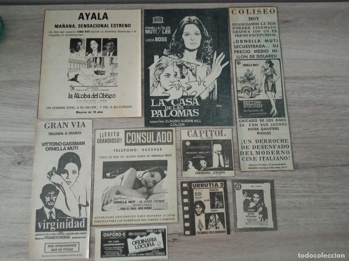 Cine: ORNELLA MUTI, 9 RECORTES DE PERIODICOS ANTIGUOS DE ANUNCIOS DE SUS PEL&Iacute;CULAS