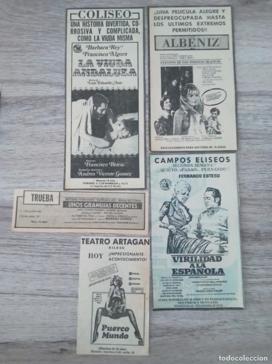 Cine: BARBARA REY, 5 RECORTES DE PERIODICOS ANTIGUOS DE ANUNCIOS DE SUS PEL&Iacute;CULAS