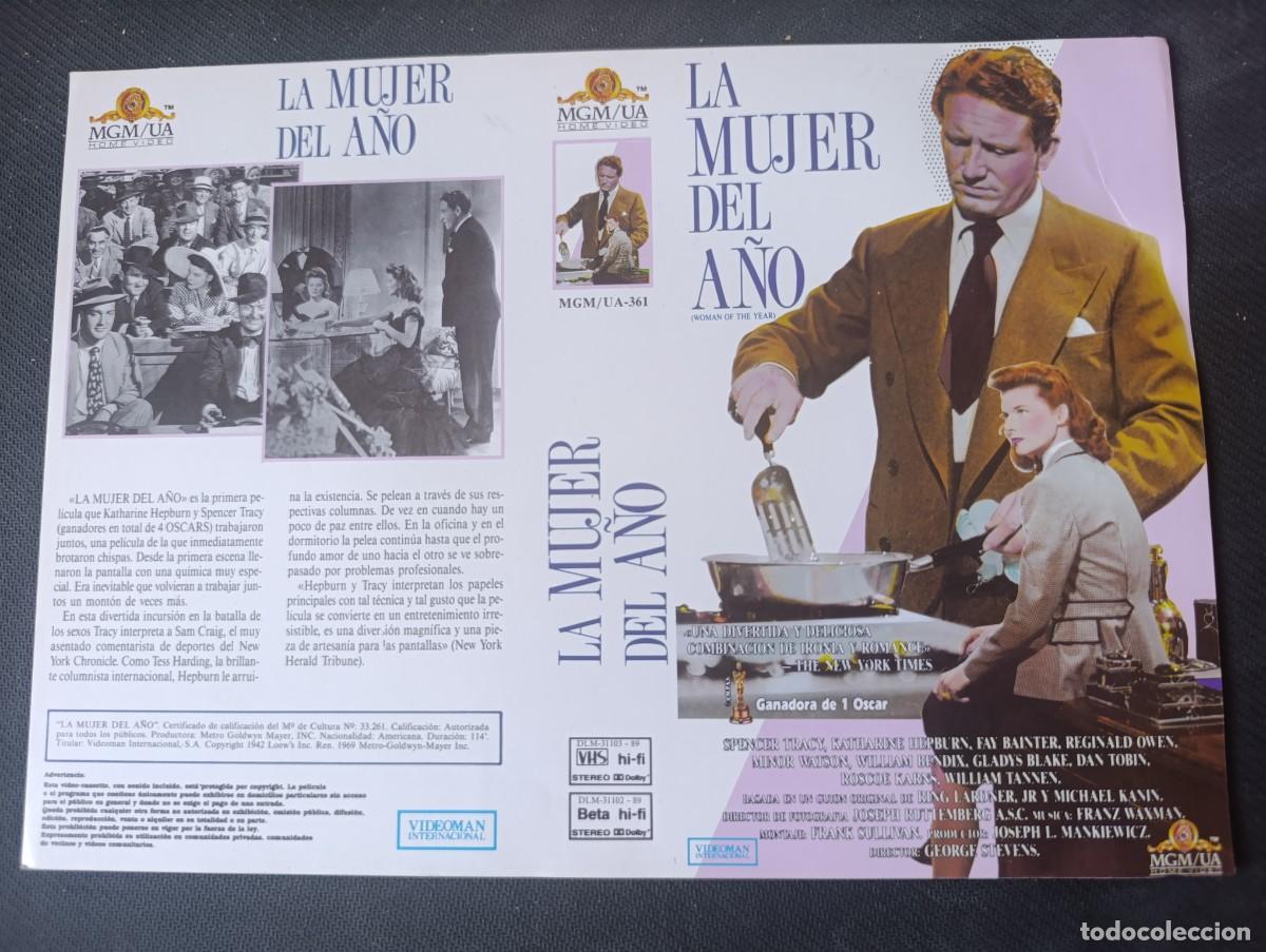 Cine: LA MUJER DEL A&Ntilde;O (CARATULA ORIGINAL VHS) KATHARINE HEPBURN, SPENCER TRACY (PEDIDO MINIMO 5 EUROS)