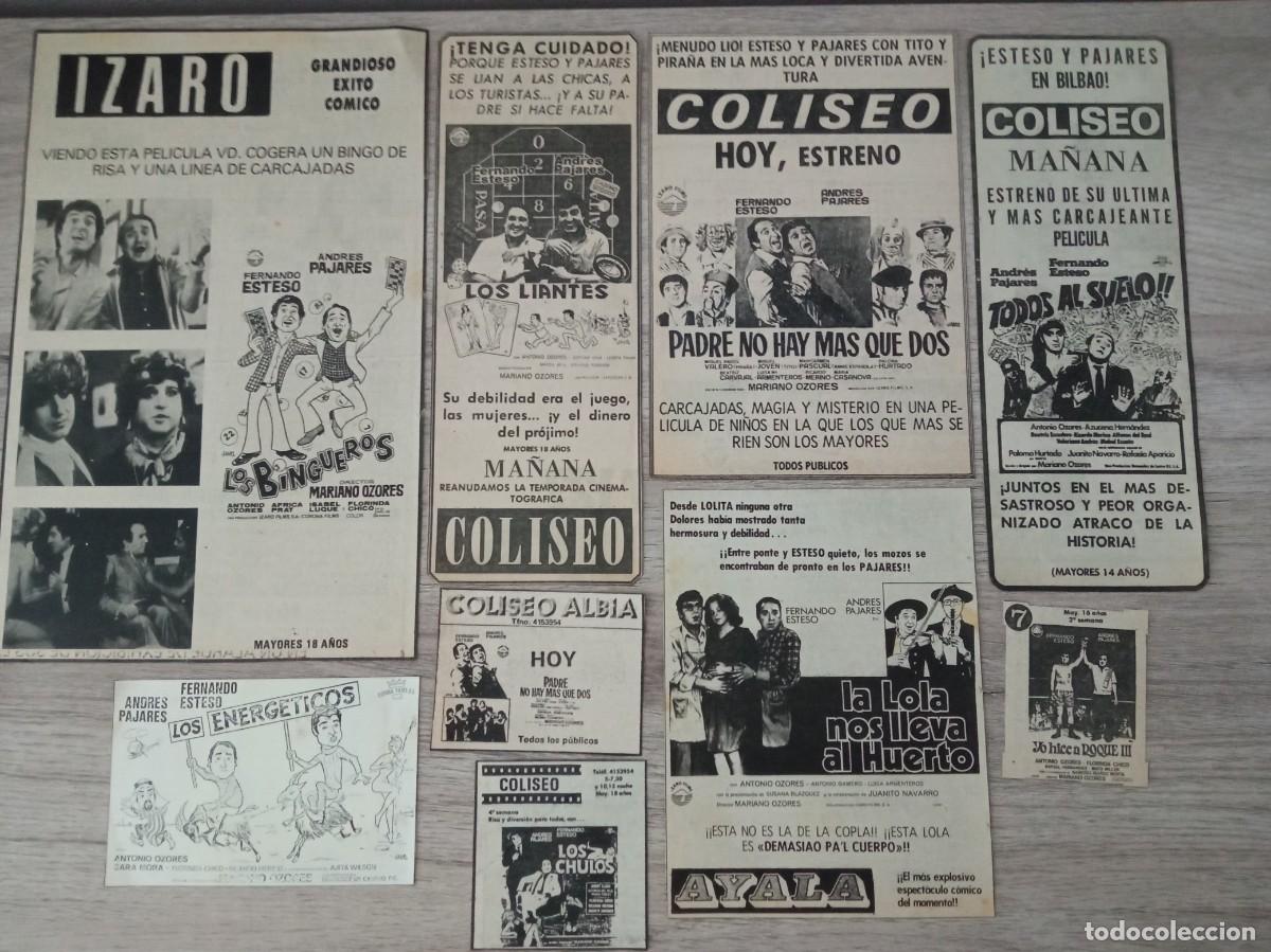 Cine: ANDRES PAJARES Y FERNANDO ESTESO, RECORTES DE PERIODICOS ANTIGUOS DE ANUNCIOS DE SUS PELICULAS