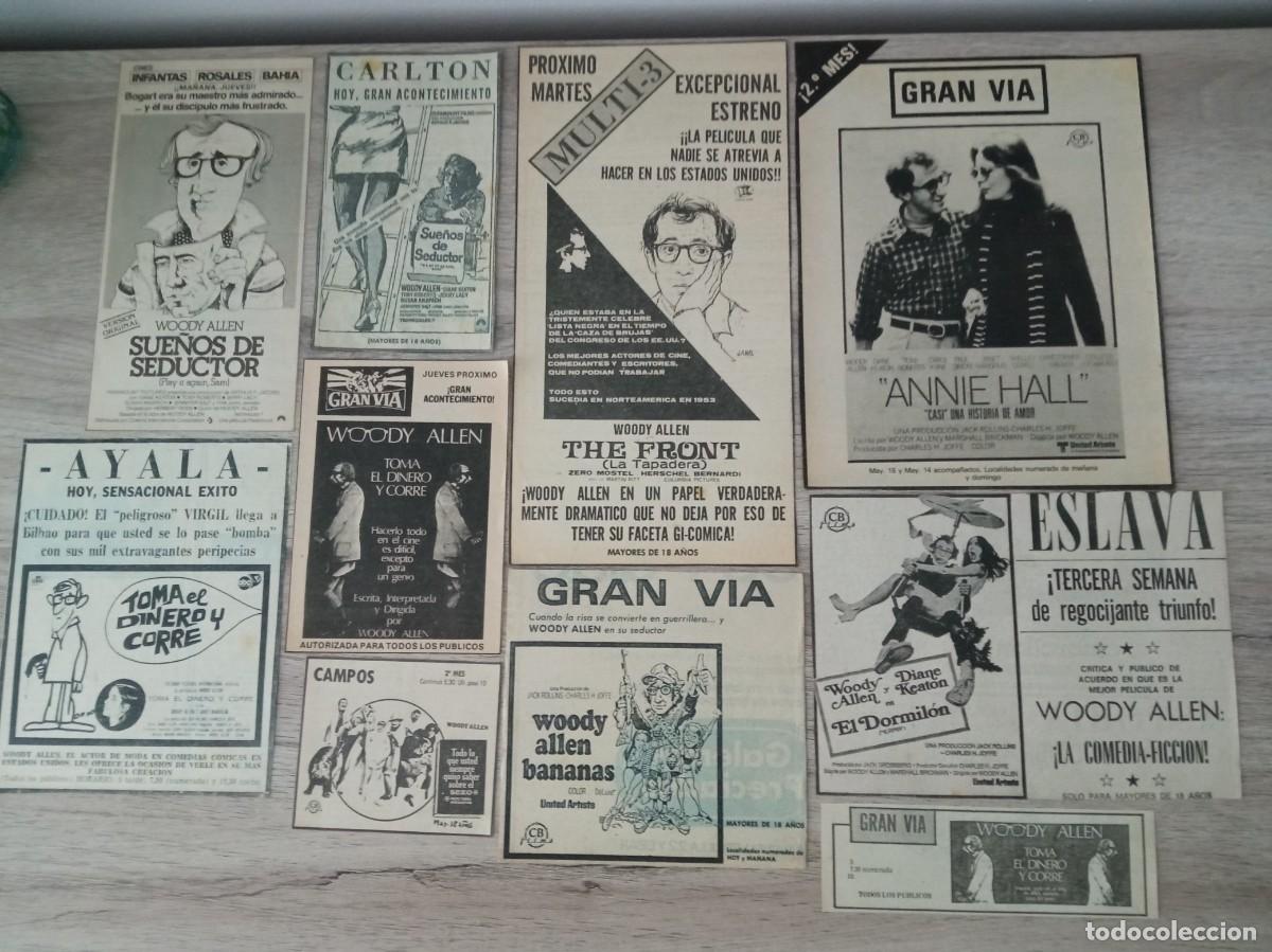 Cine: WOODY ALLEN, 17 RECORTES DE PERIODICOS ANTIGUOS DE ANUNCIOS DE SUS PELICULAS