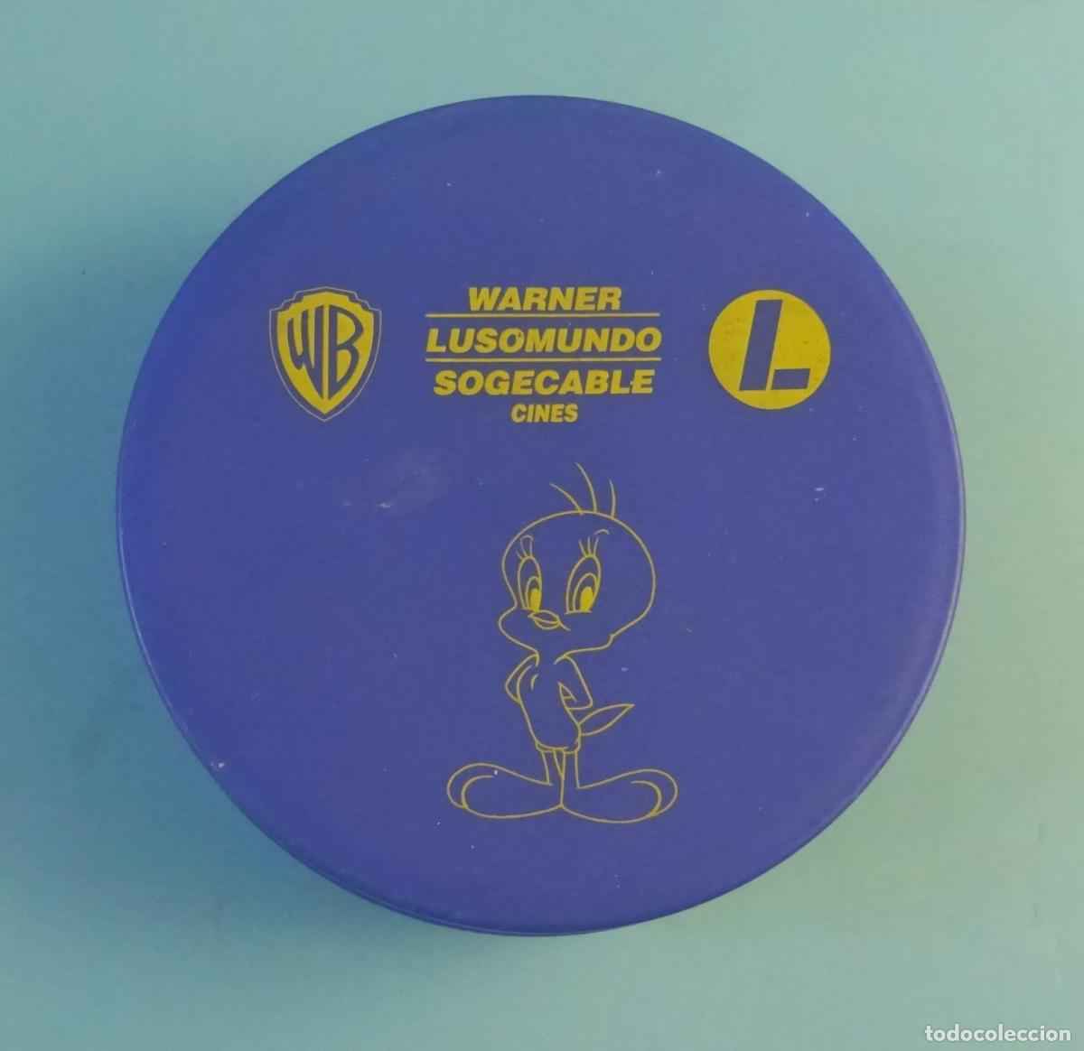 Cine: CAJA PROMOCIONAL PIOL&Iacute;N WARNER LUSOMUNDO SOGECABLE CINES. DI&Aacute;METRO 9,2 CM ALTURA 4 CM