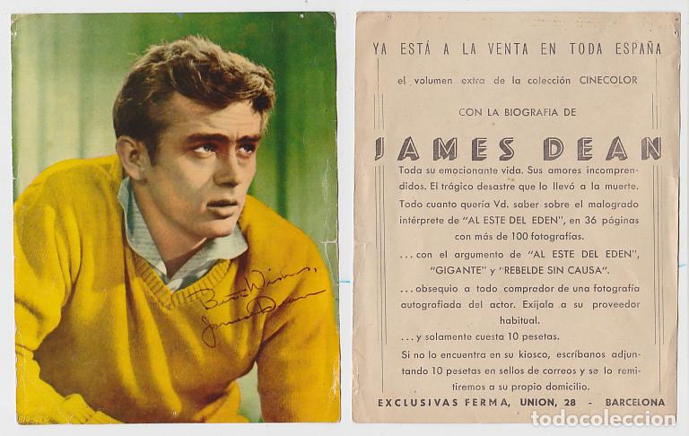 Cine: JAMES DEAN publicidad de biograf&iacute;a en Cinecolor