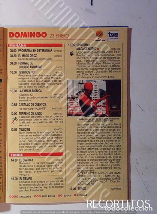 Cine: SPIDERMAN ATACA DE NUEBVO NICHOLAS HAMMOND JOANNA CAMERON ROBERT T SIMON