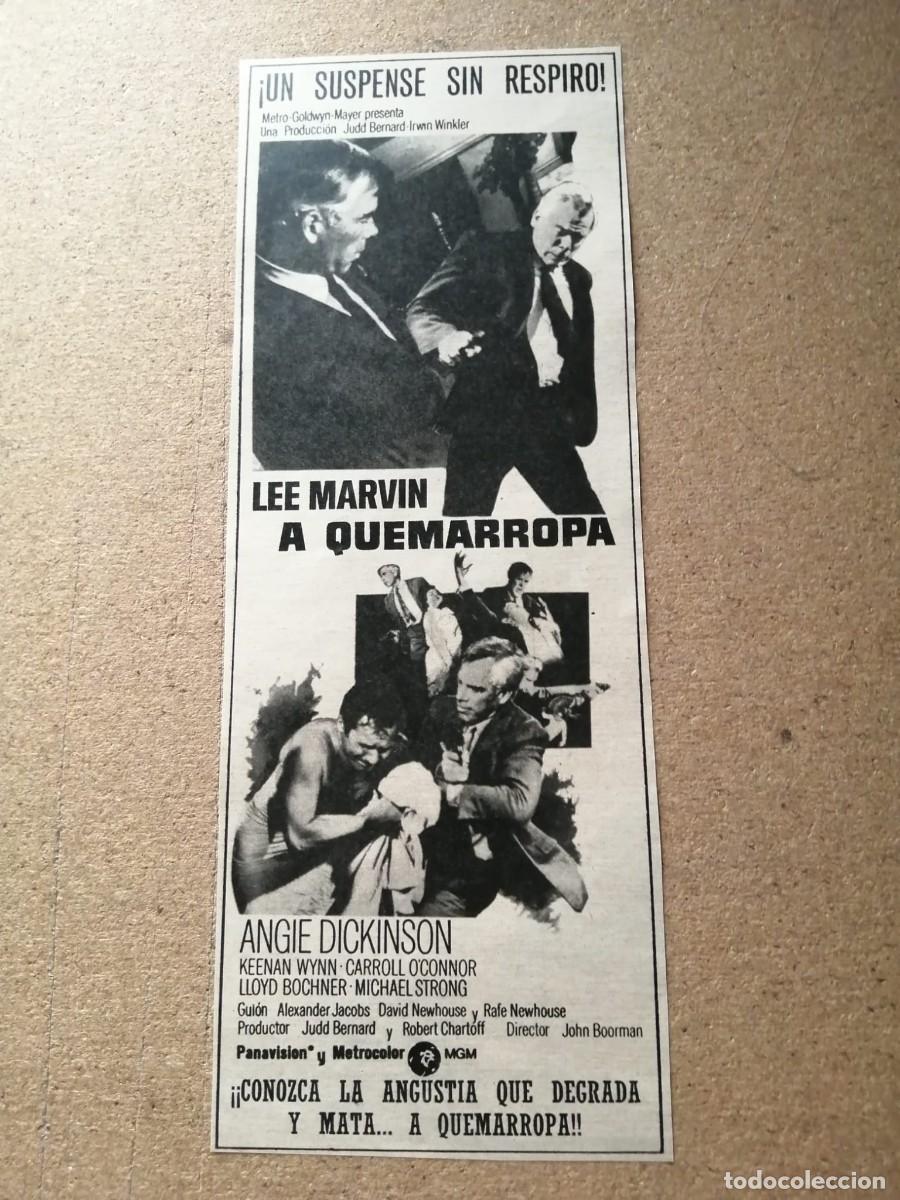 Cine: ANUNCIO CINE. A QUEMARROPA (LEE MARVIN - ANGIE DICKINSON)