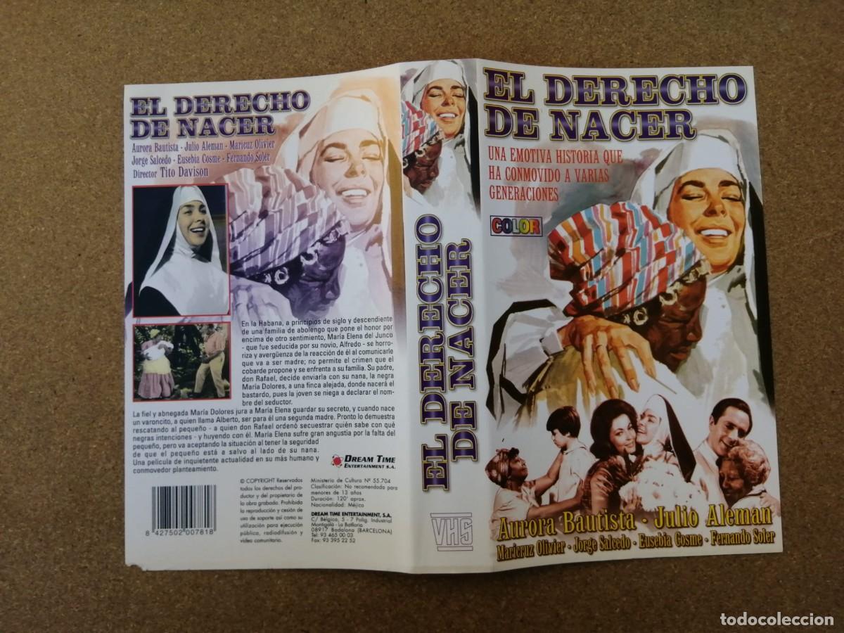 Cine: CARATULA VHS. EL DERECHO DE NACER (AURORA BAUTISTA - JULIO ALEMAN)