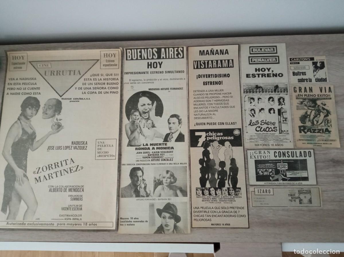Cine: NADIUSKA, 8 RECORTES DE PERIODICOS ANTIGUOS DE ANUNCIOS DE SUS PEL&Iacute;CULAS