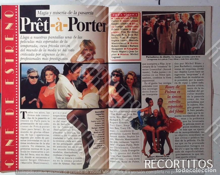 Cine: rossy de palma ROSY ROSIE ROSI PRET A PORTER SOFIA LOREN KIM BASINGER
