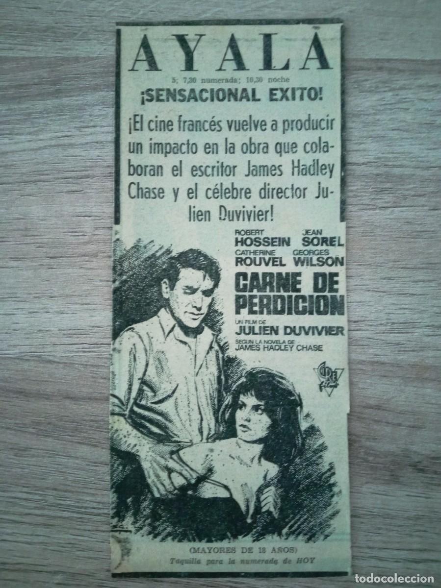 Cine: CARNE DE PERDICI&Oacute;N, ROBERT HOSSEIN, RECORTE DE PERIDICO ANTIGUO