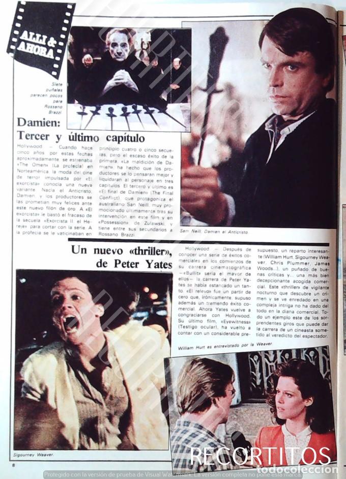 Cine: ROMY SCHNEIDER WOODY ALLEN SAM NEIL DAMIEN EL ANTICRISTO WILLIAM HURT SOGOURNEY WEAVER PETER YATES