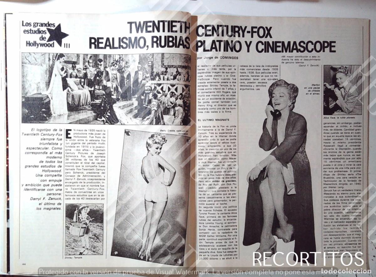 Cine: TWENTIETH CENTURY FOX MARILYN MONROE ALICE FAYE SHIRLEY TEMPLE BETTE DAVIS BETTY GRABLE JEAN SIMMON