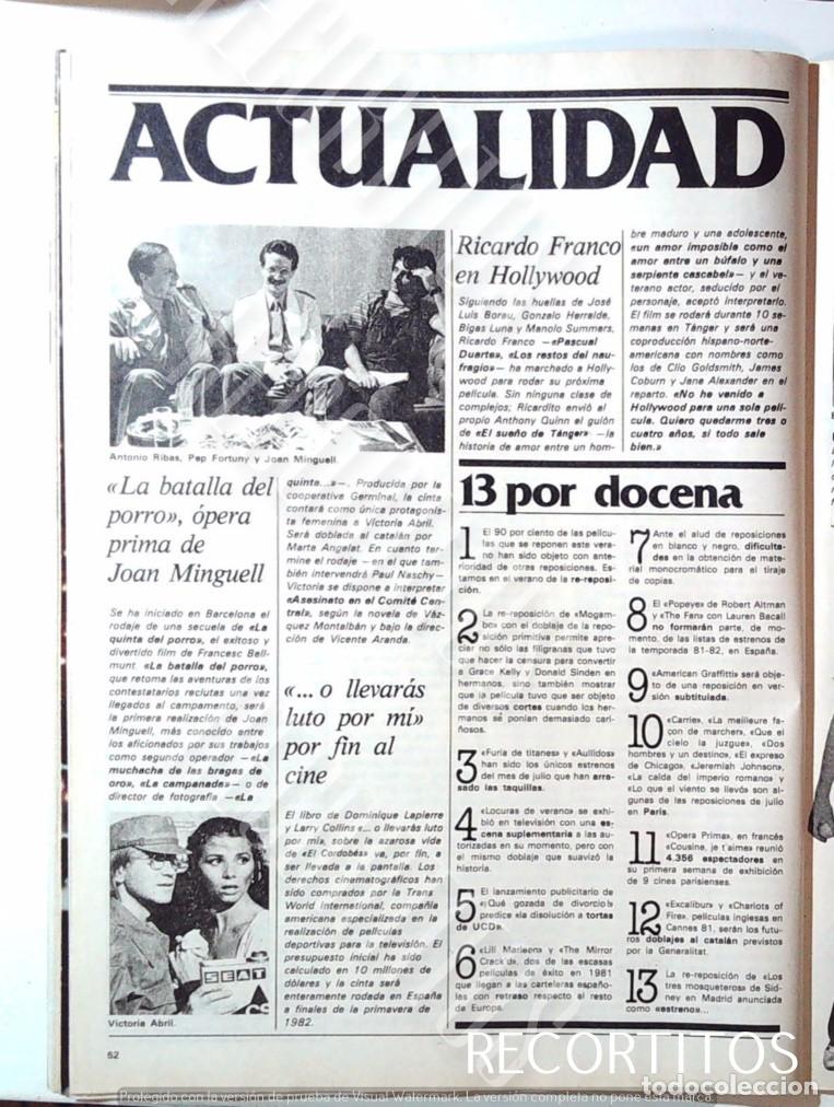 Cine: LA BATALLA DEL PORRO VICTORIA ABRIL ANTONIO RIBAS FORTUNY JOAN MIGUELL
