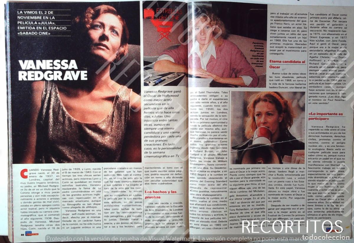 Cine: VANESSA REDGRAVE EN TELE INDISCRETA