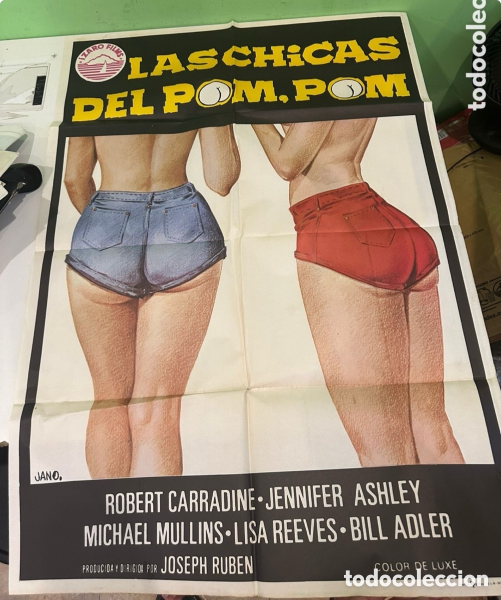 Cine: Cartel original de cine &ldquo;Las Chicas del Pom Pom&rdquo; &ndash; Robert Carradine &ndash; 100 &times; 70 cm