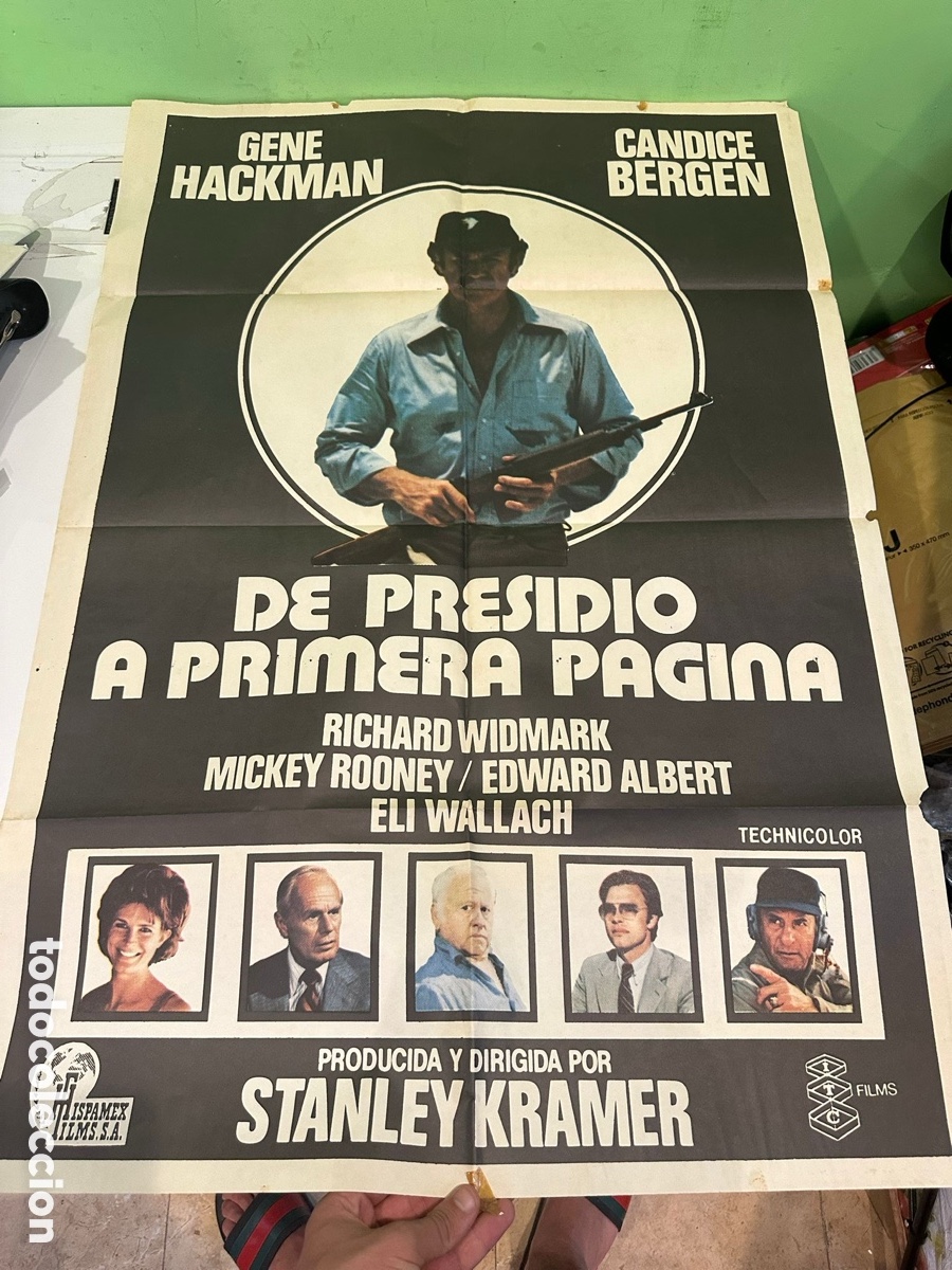 Cine: Cartel original de cine &ldquo;De Presidio a Primera P&aacute;gina&rdquo; &ndash; Gene Hackman &ndash; 100 &times; 70 cm