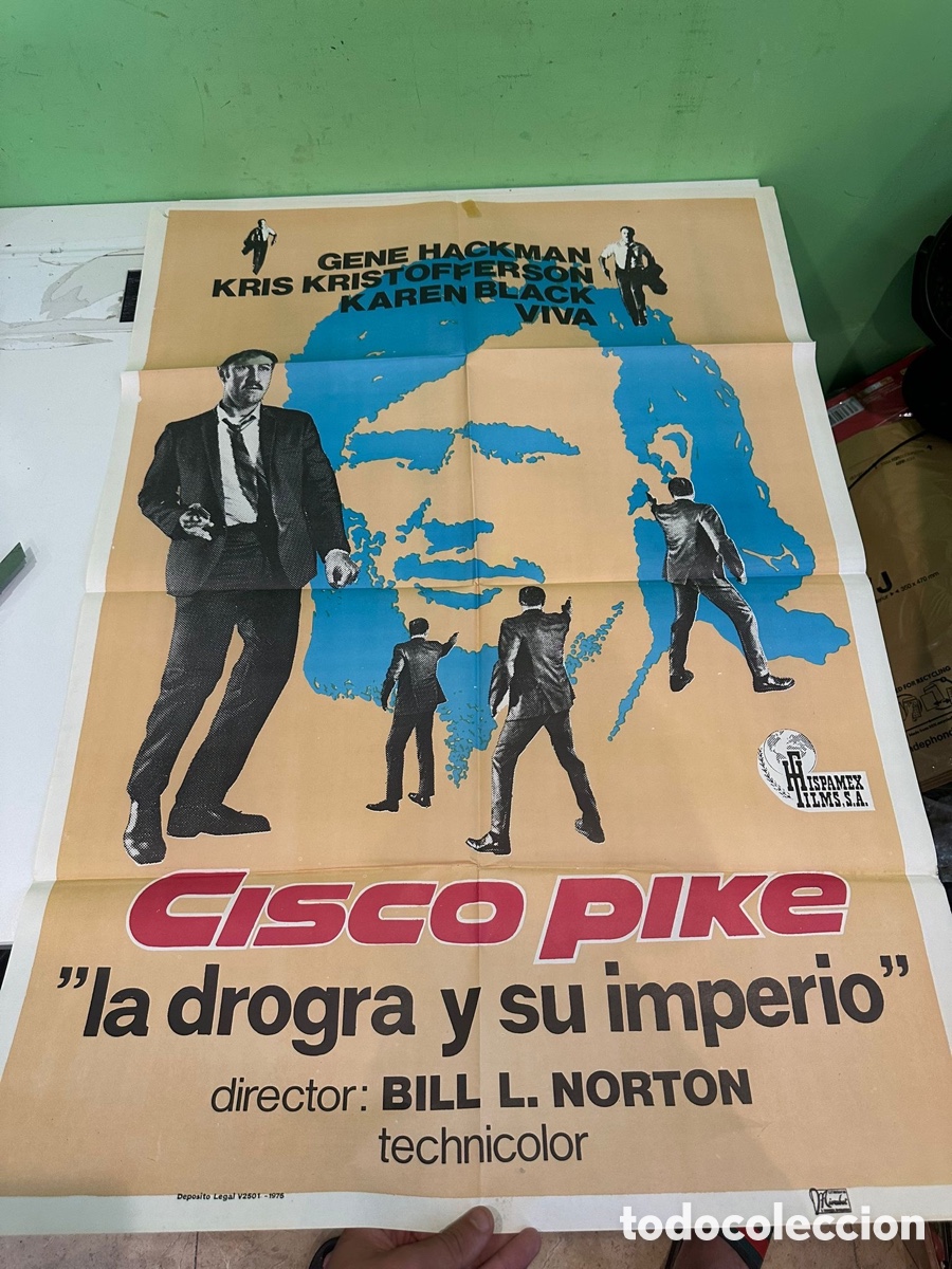 Cine: Cartel original de cine &ldquo;Cisco Pike, la droga y su imperio&rdquo; &ndash; Gene Hackman &ndash; 100 &times; 70 cm