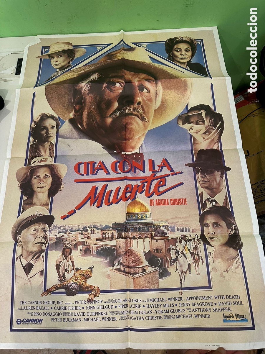 Cine: Cartel original de cine &ldquo;Cita con la Muerte&rdquo; &ndash; Agatha Christie &ndash; 100 &times; 70 cm