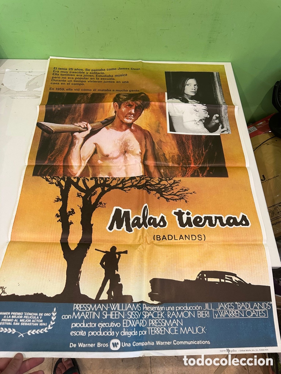 Cine: Cartel original de cine &ldquo;Malas Tierras (Badlands)&rdquo; &ndash; Martin Sheen &ndash; 100 &times; 70 cm