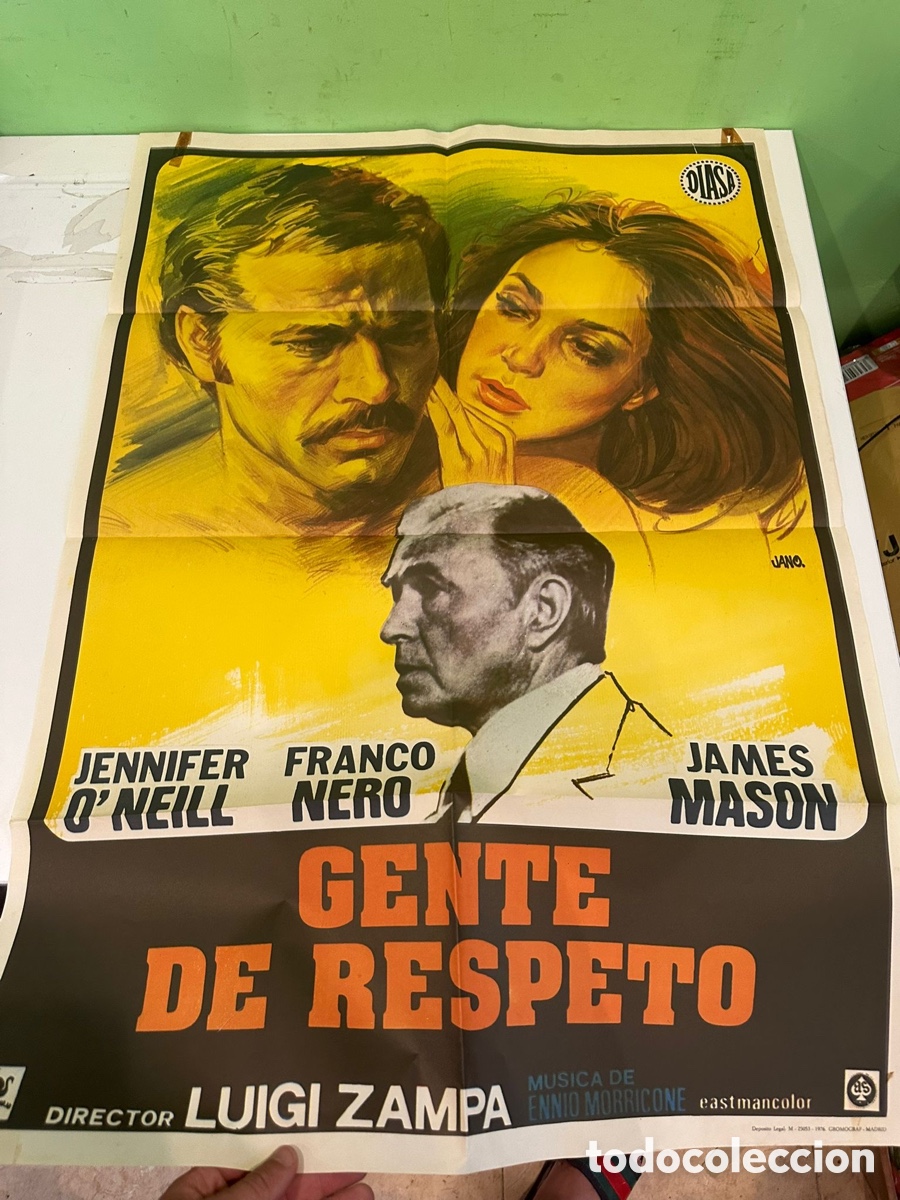Cine: Cartel original de cine &ldquo;Gente de Respeto&rdquo; &ndash; Franco Nero &ndash; 100 &times; 70 cm