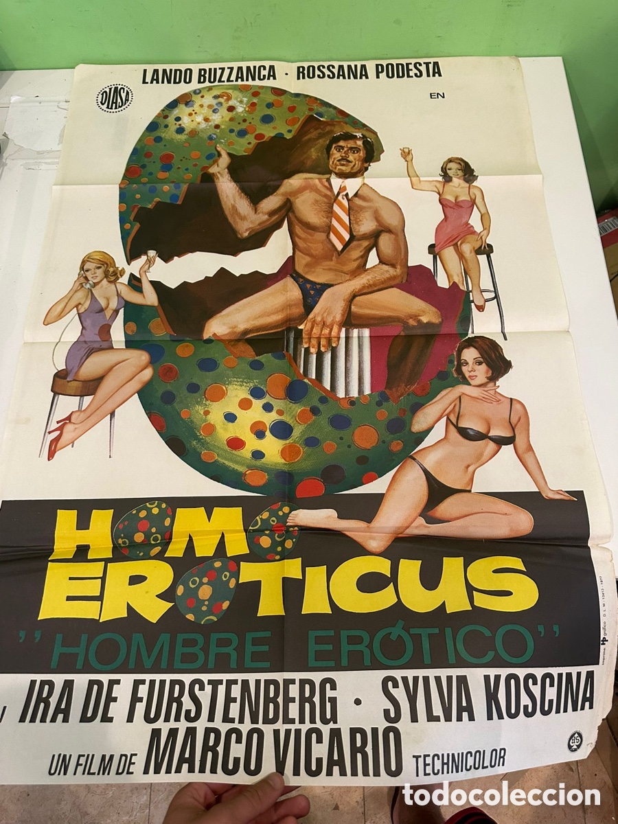 Cine: Cartel original de cine &ldquo;Homo Eroticus (Hombre Er&oacute;tico)&rdquo; &ndash; Lando Buzzanca &ndash; 100 &times; 70 cm