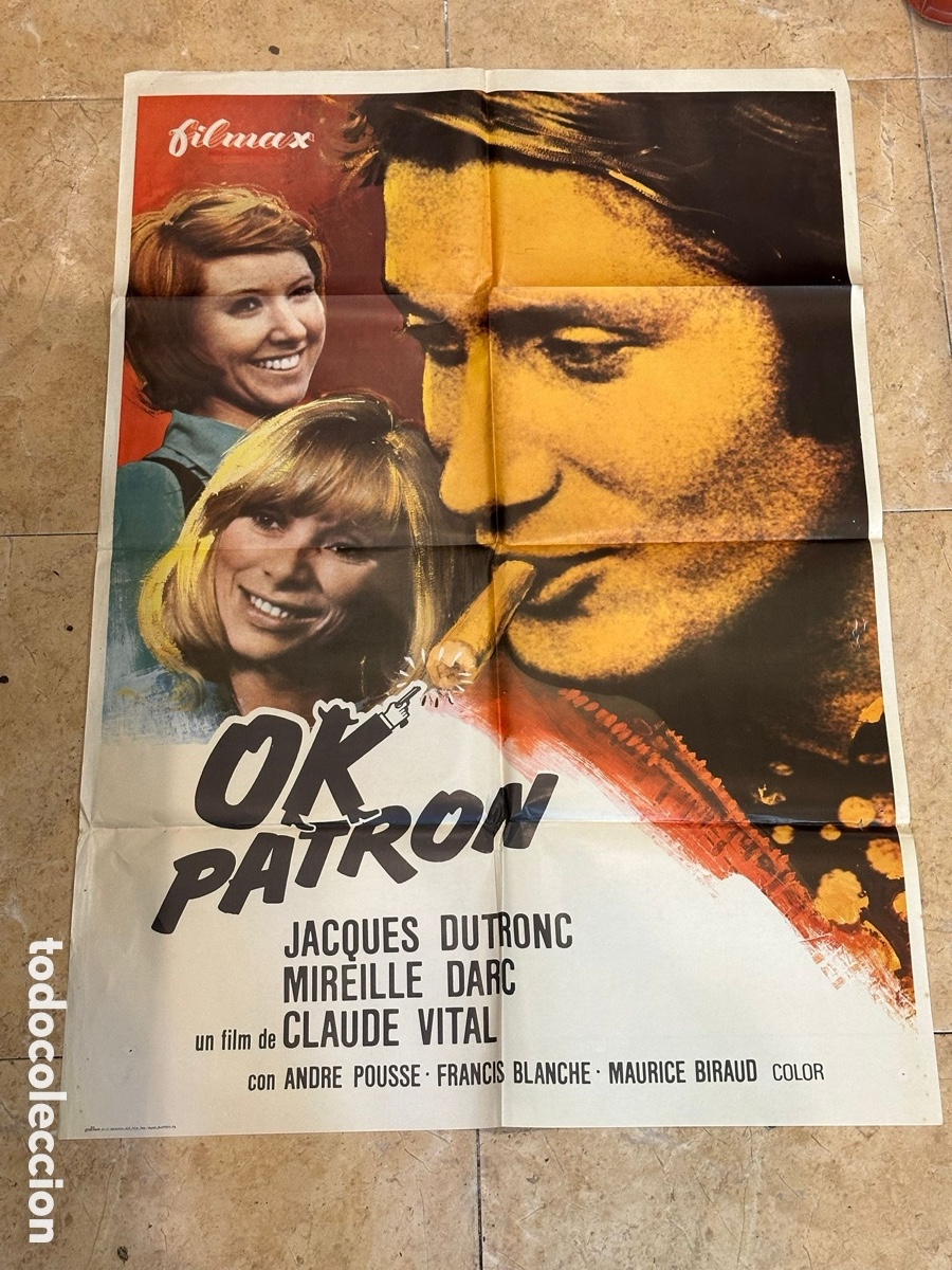Cine: Cartel de cine original OK Patron (1974) &ndash; Jacques Dutronc