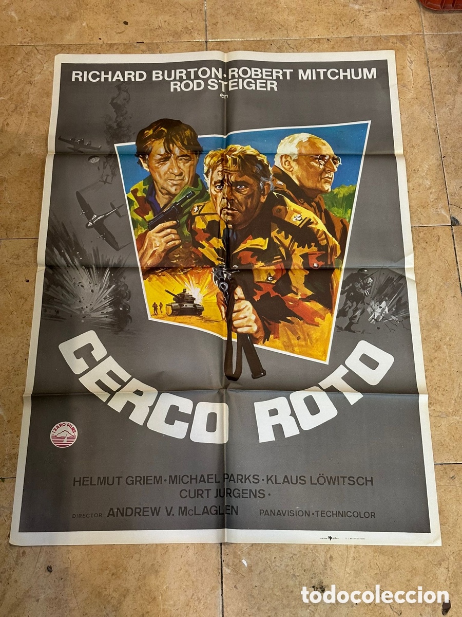 Cine: Cartel de cine original Cerco Roto (1979) &ndash; Richard Burton &ndash; Robert Mitchum