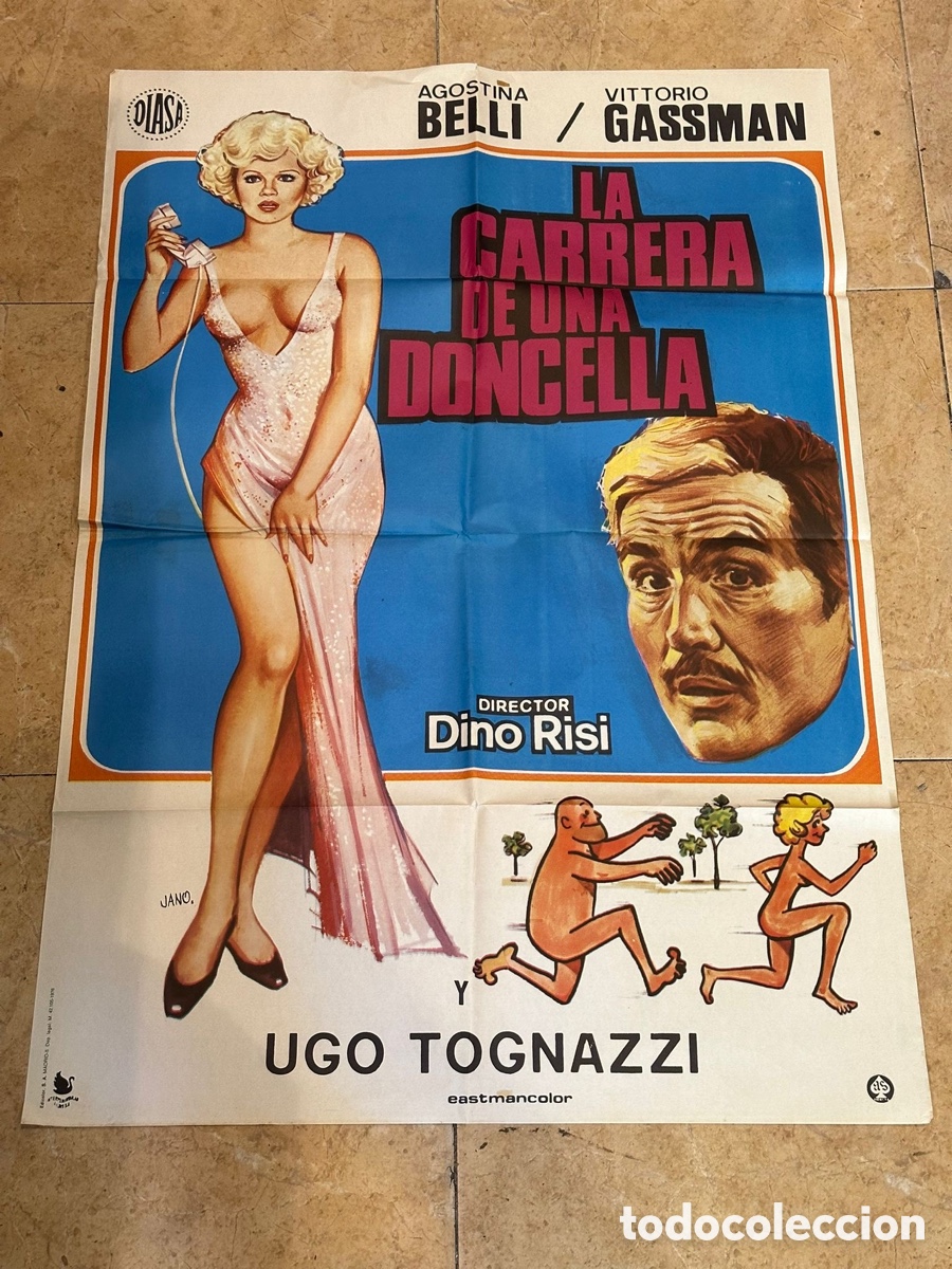Cine: Cartel de cine original La Carrera de una Doncella &ndash; Dino Risi &ndash; Vittorio Gassman