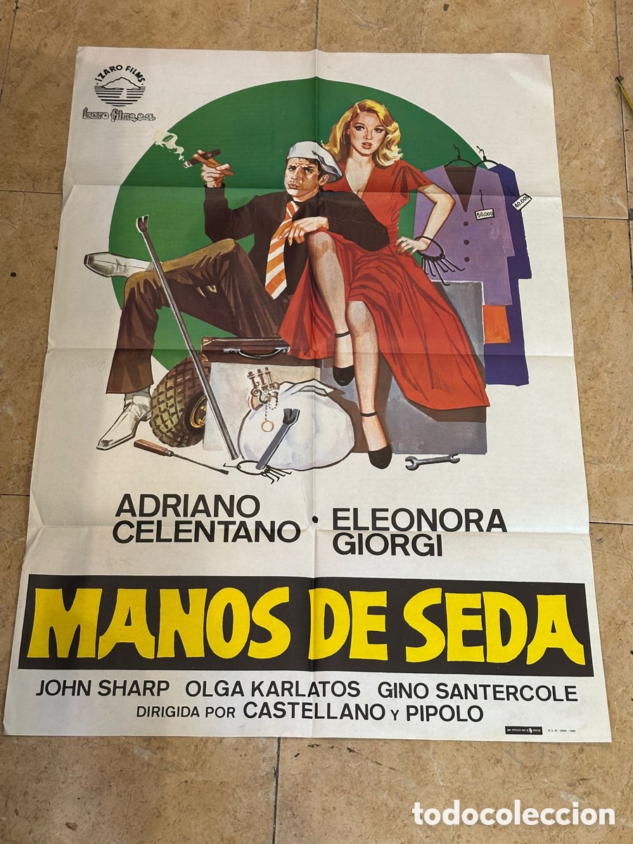 Cine: Cartel de cine original Manos de Seda (1980) &ndash; Adriano Celentano &ndash; 100 &times; 70 cm