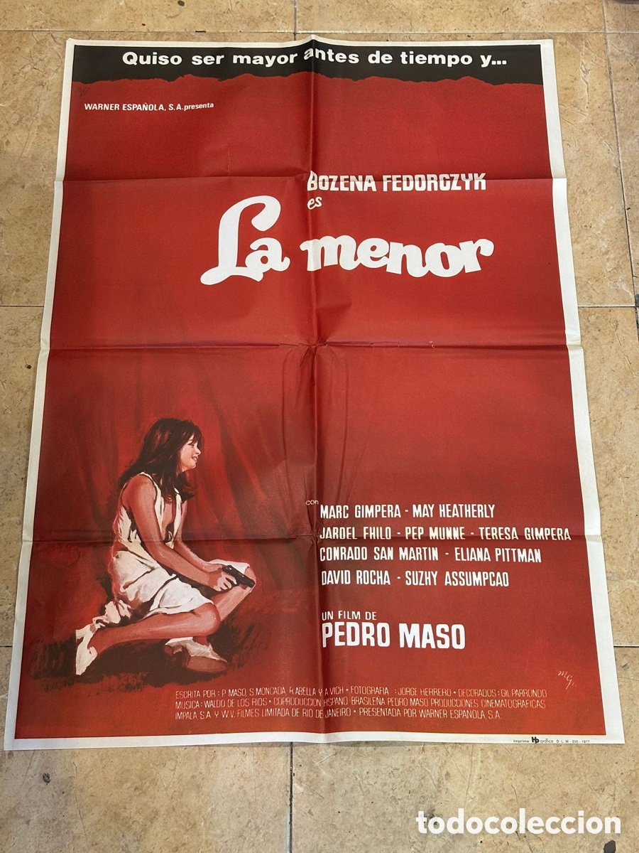 Cine: Cartel de cine original La menor (1977) &ndash; Pedro Mas&oacute; &ndash; 100 &times; 70 cm