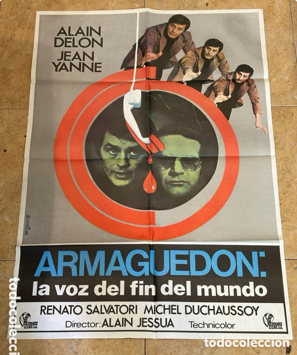 Cine: Cartel de cine original Armaged&oacute;n: La voz del fin del mundo &ndash; Alain Delon &ndash; 100 &times; 70 cm