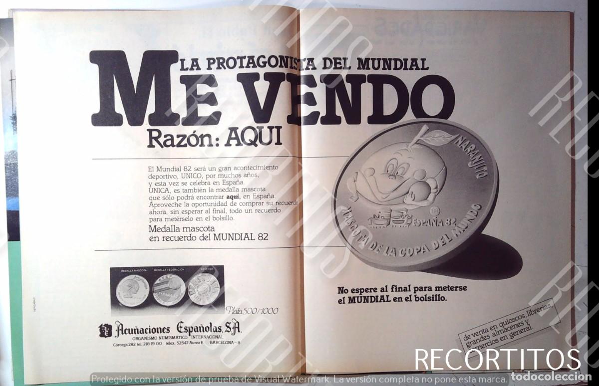 Cine: MONEDA COMMEMORATIVAS DEL MUNDIAL DE FUTBOL ESPA&Ntilde;A 82 NARANJITO ANUNCIO PUBLICIDAD