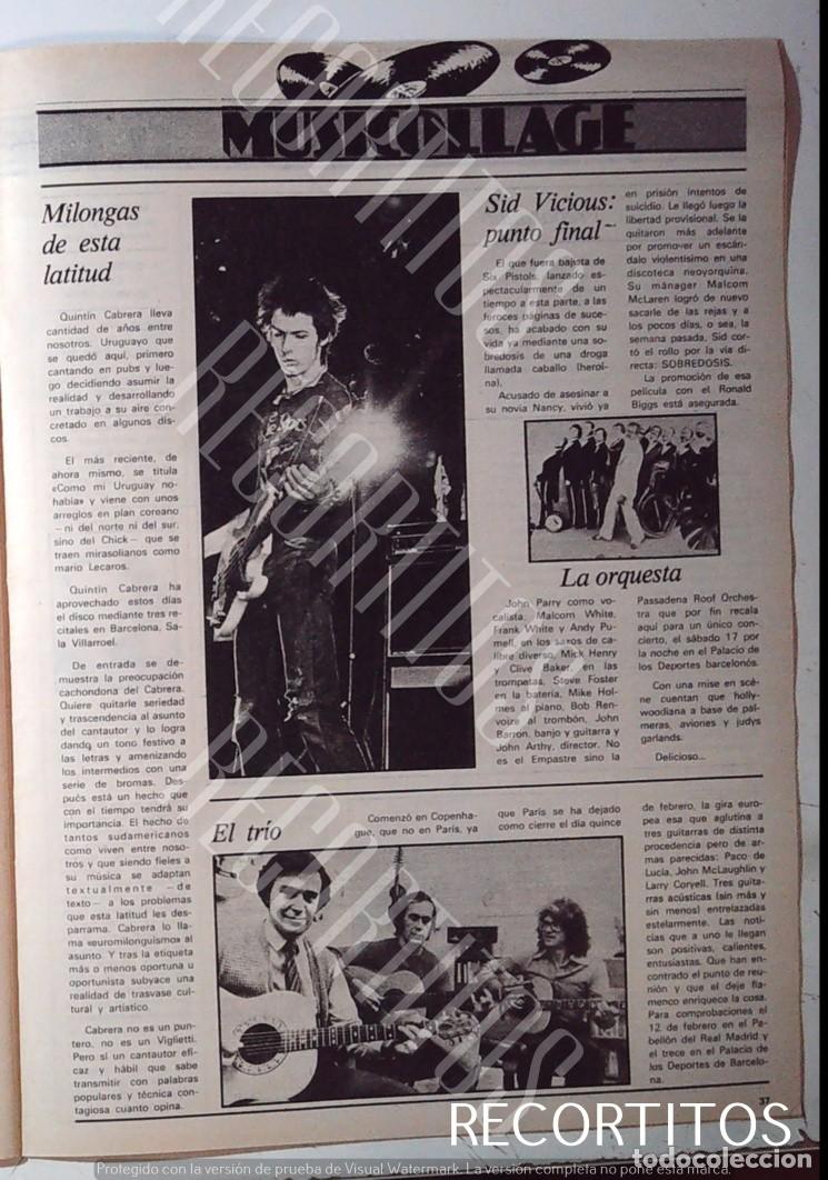 Cine: sid vicious sex pistols PACO DE LUCIA JOHN MCLAUGHLIN LARRY CORYELL PASSADENA ROOF ORCHESTRA RAICES