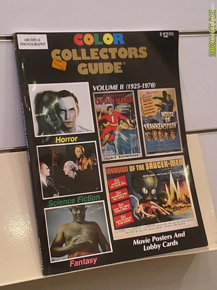Cine: COLOR COLLECTORS GUIDE VOLUME II (1925-1970) MOVIE POSTERS AND LOBBY CARDS (ARCHIVAL PHOTOGRAPHY)