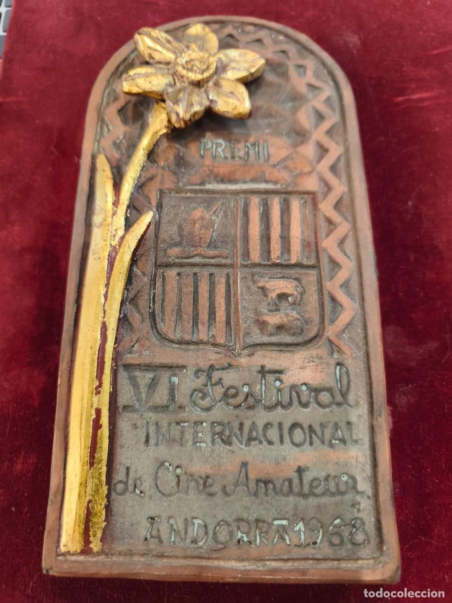 Cine: Placa premio VI Festival Internacional de Cine Amateur Andorra 1968