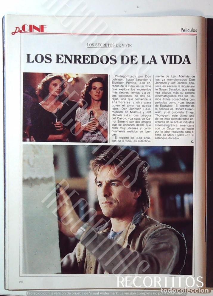 Cine: los enredos de la vida don johnson jeff daniels susan sarandon elizabeth perkins