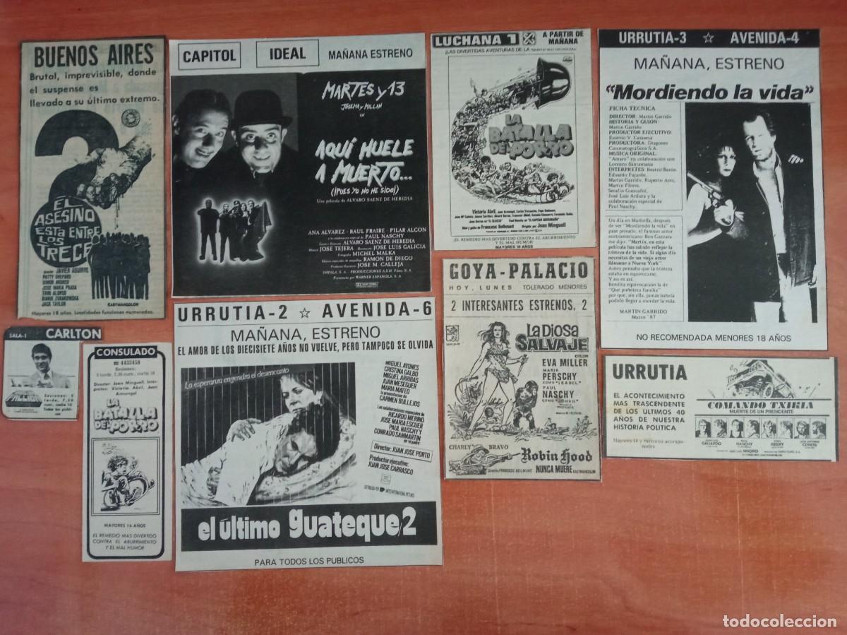 Cine: PAUL NASCHY, 9 RECORTES DE PERIODICOS ANTIGUOS DE ANUNCIOS DE SU PELICULAS