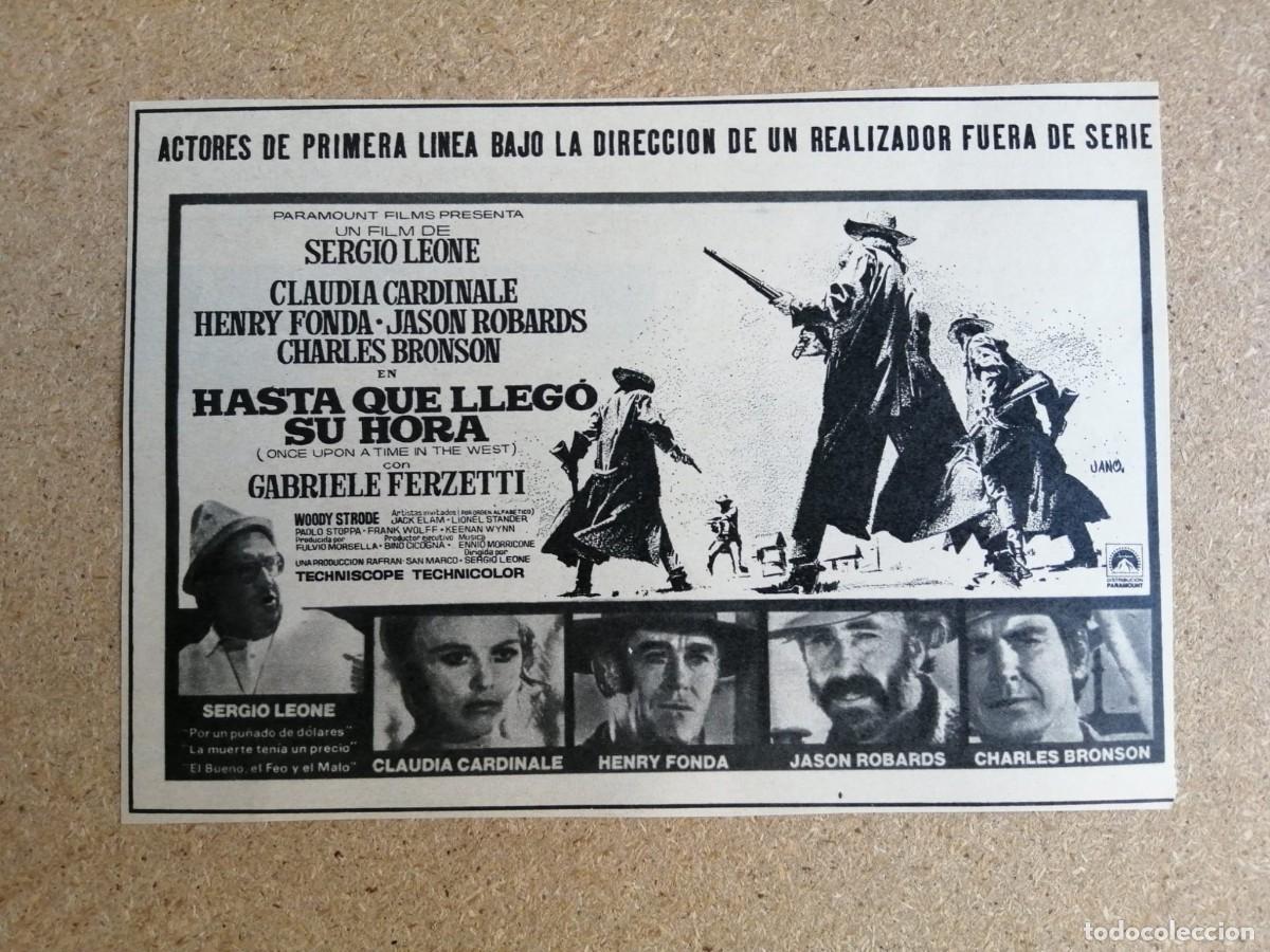 Cine: ANUNCIO CINE. HASTA QUE LLEGO SU HORA (SERGIO LEONE)